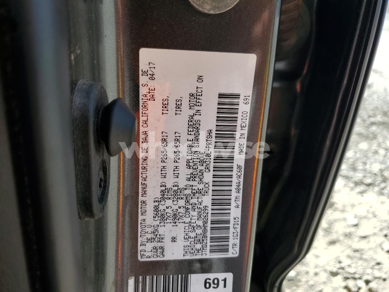 Photo 12 of 2017 TOYOTA TACOMA DOUBLE CAB (VIN 3TMDZ5BN8HM026299)