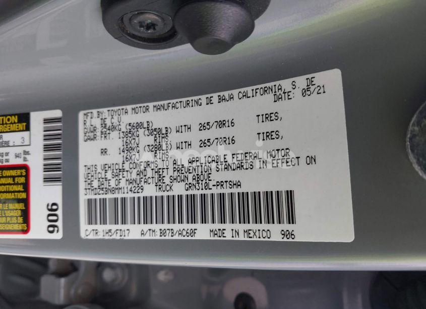 Photo 9 of 2021 Toyota Tacoma TRD OFF-ROAD (VIN 3TMDZ5BN8MM114229)