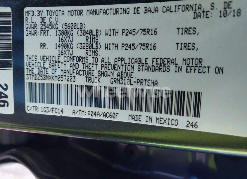 Photo 9 of 2019 Toyota Tacoma SR5 V6 (VIN 3TMDZ5BNXKM057223)