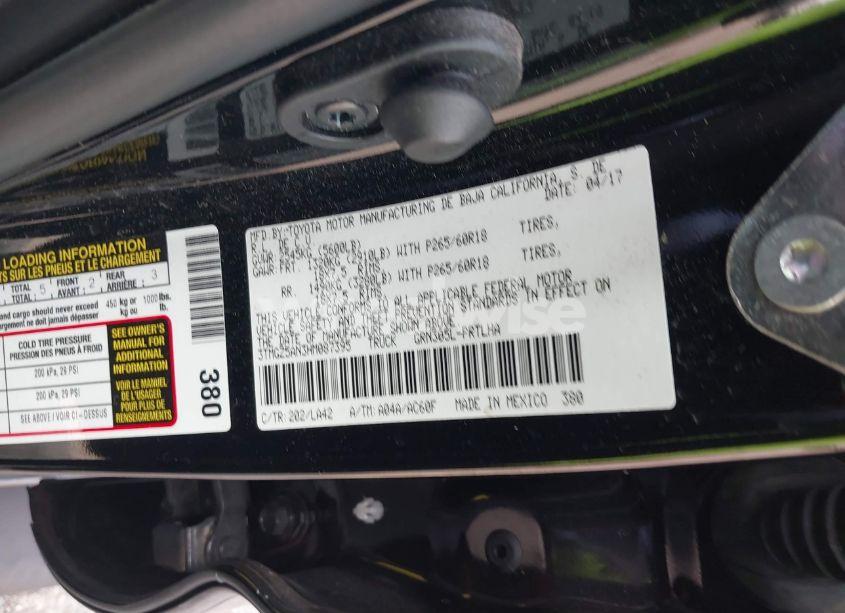 Photo 9 of 2017 Toyota Tacoma LIMITED (VIN 3TMGZ5AN3HM087395)