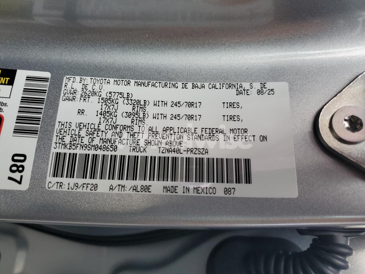 Photo 12 of 2025 TOYOTA TACOMA DOUBLE CAB (VIN 3TMKB5FN9SM048650)