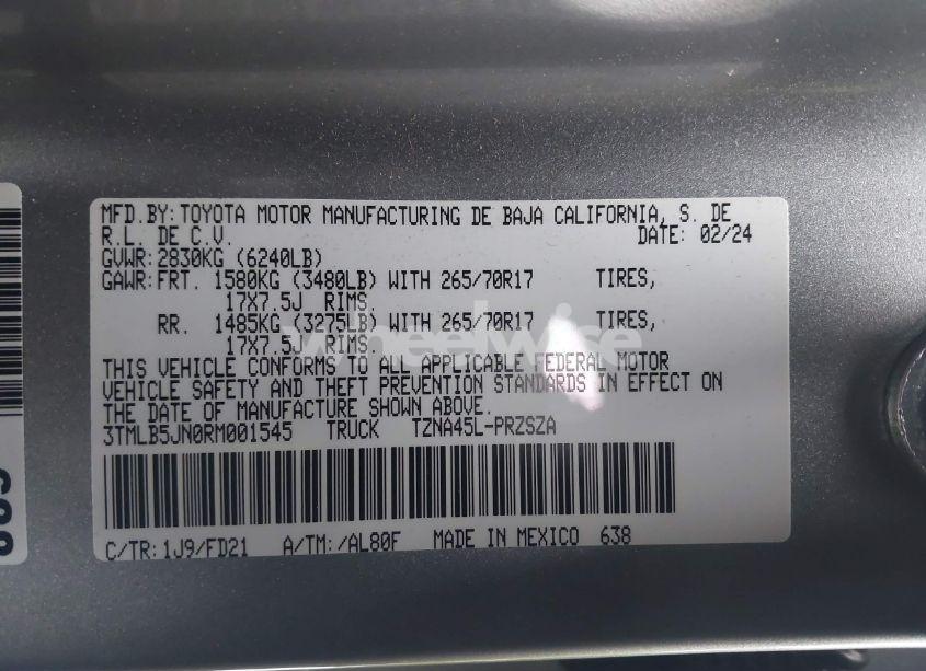 Photo 9 of 2024 Toyota Tacoma TRD OFF ROAD (VIN 3TMLB5JN0RM001545)