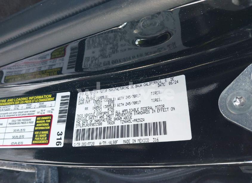 Photo 9 of 2024 Toyota Tacoma SR5 (VIN 3TMLB5JN1RM031508)