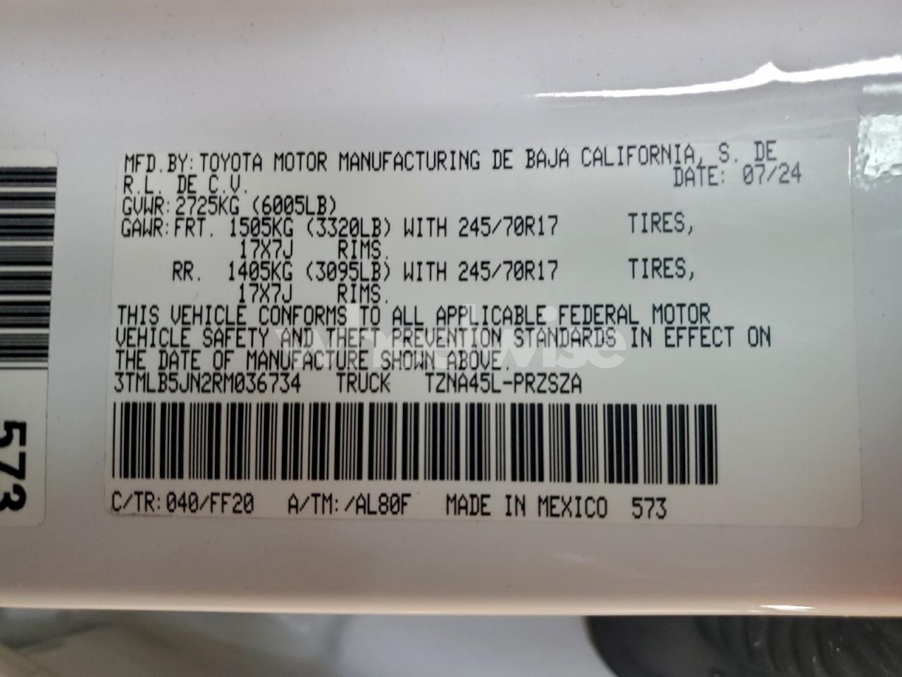 Photo 13 of 2024 TOYOTA TACOMA DOUBLE CAB (VIN 3TMLB5JN2RM036734)
