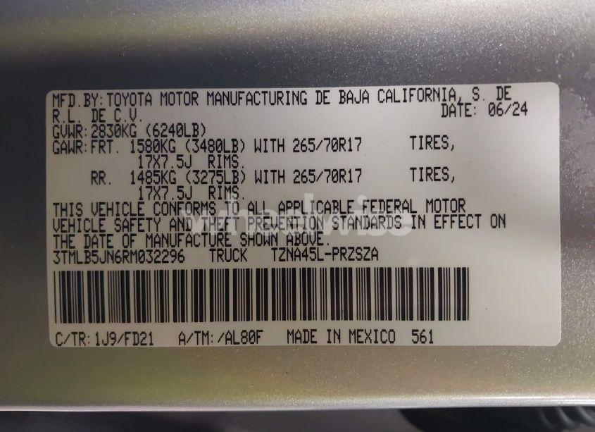 Photo 9 of 2024 Toyota Tacoma TRD OFF ROAD (VIN 3TMLB5JN6RM032296)