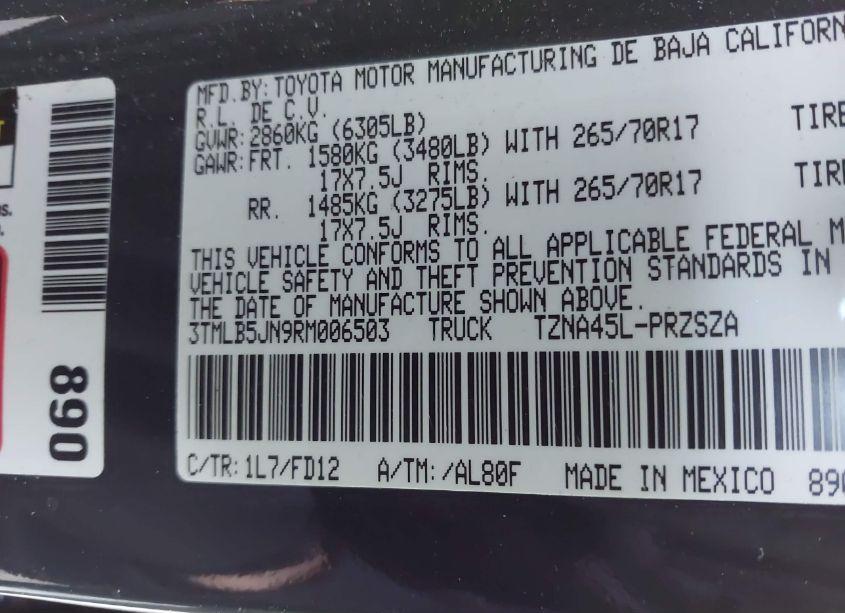 Photo 9 of 2024 Toyota Tacoma TRD OFF ROAD (VIN 3TMLB5JN9RM006503)