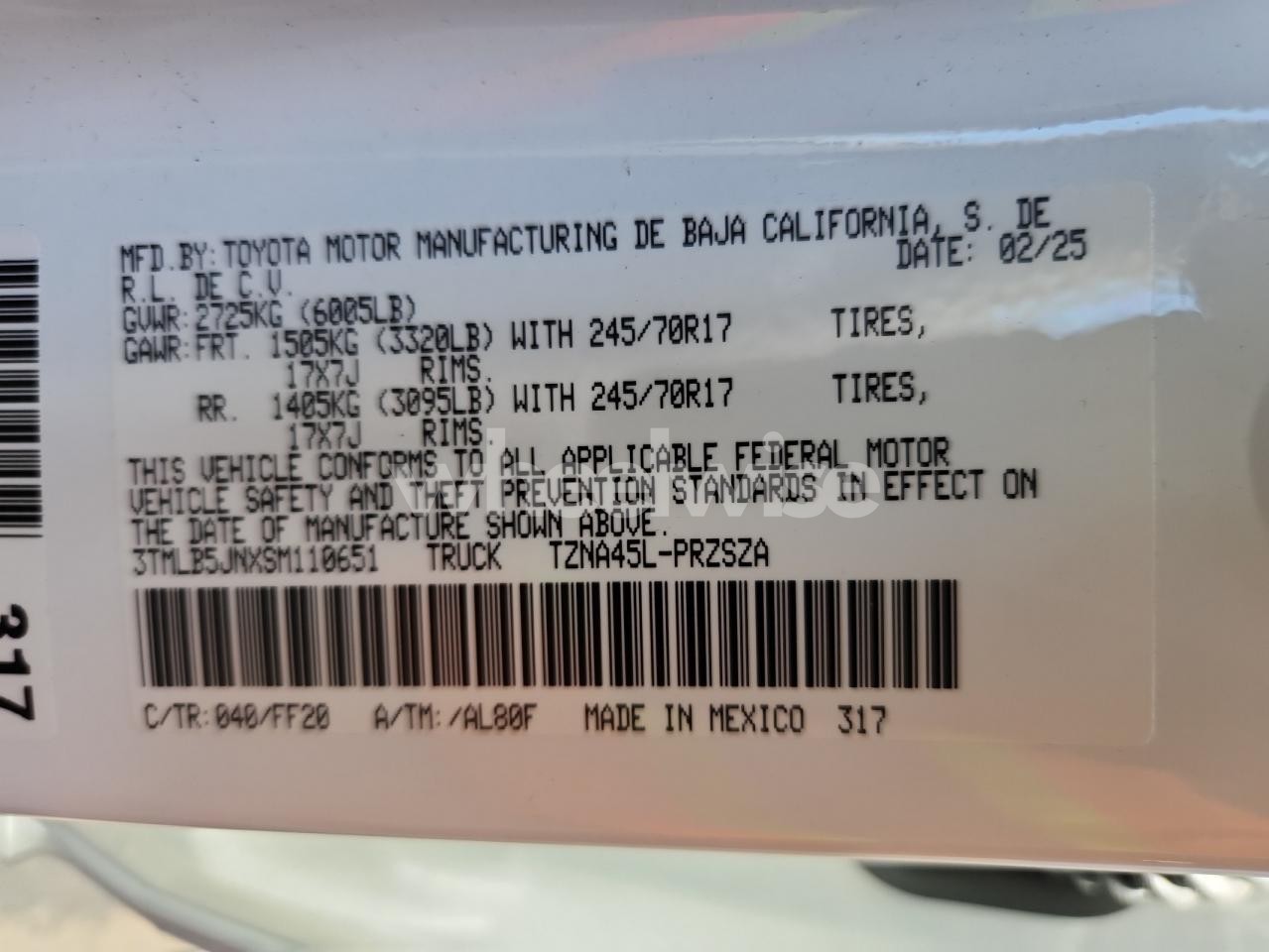 Photo 12 of 2025 TOYOTA TACOMA DOUBLE CAB (VIN 3TMLB5JNXSM110651)