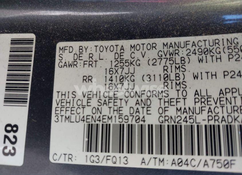 Photo 9 of 2014 Toyota Tacoma BASE V6 (VIN 3TMLU4EN4EM159704)