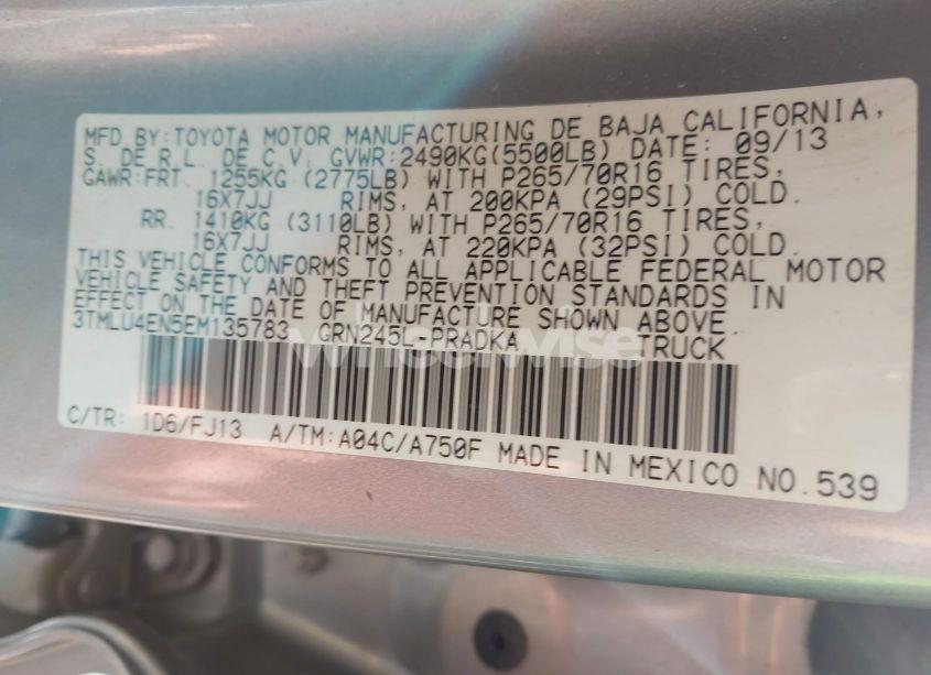 Photo 9 of 2014 Toyota Tacoma DOUBLE CAB (VIN 3TMLU4EN5EM135783)
