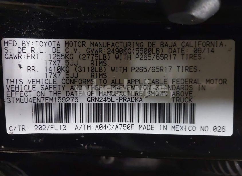 Photo 9 of 2014 Toyota Tacoma DOUBLE CAB (VIN 3TMLU4EN7EM159275)