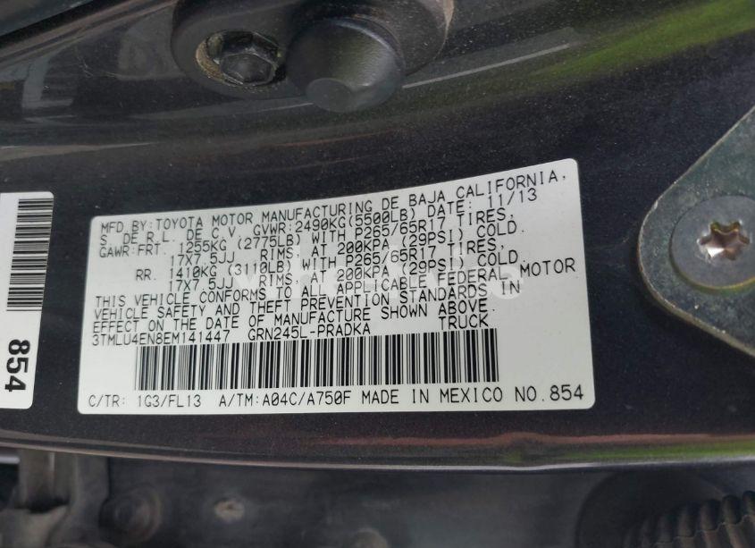 Photo 9 of 2014 Toyota Tacoma BASE V6 (VIN 3TMLU4EN8EM141447)
