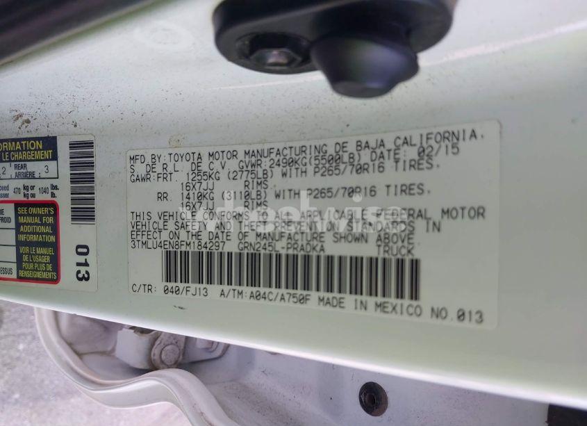 Photo 9 of 2015 Toyota Tacoma BASE V6 (VIN 3TMLU4EN8FM184297)