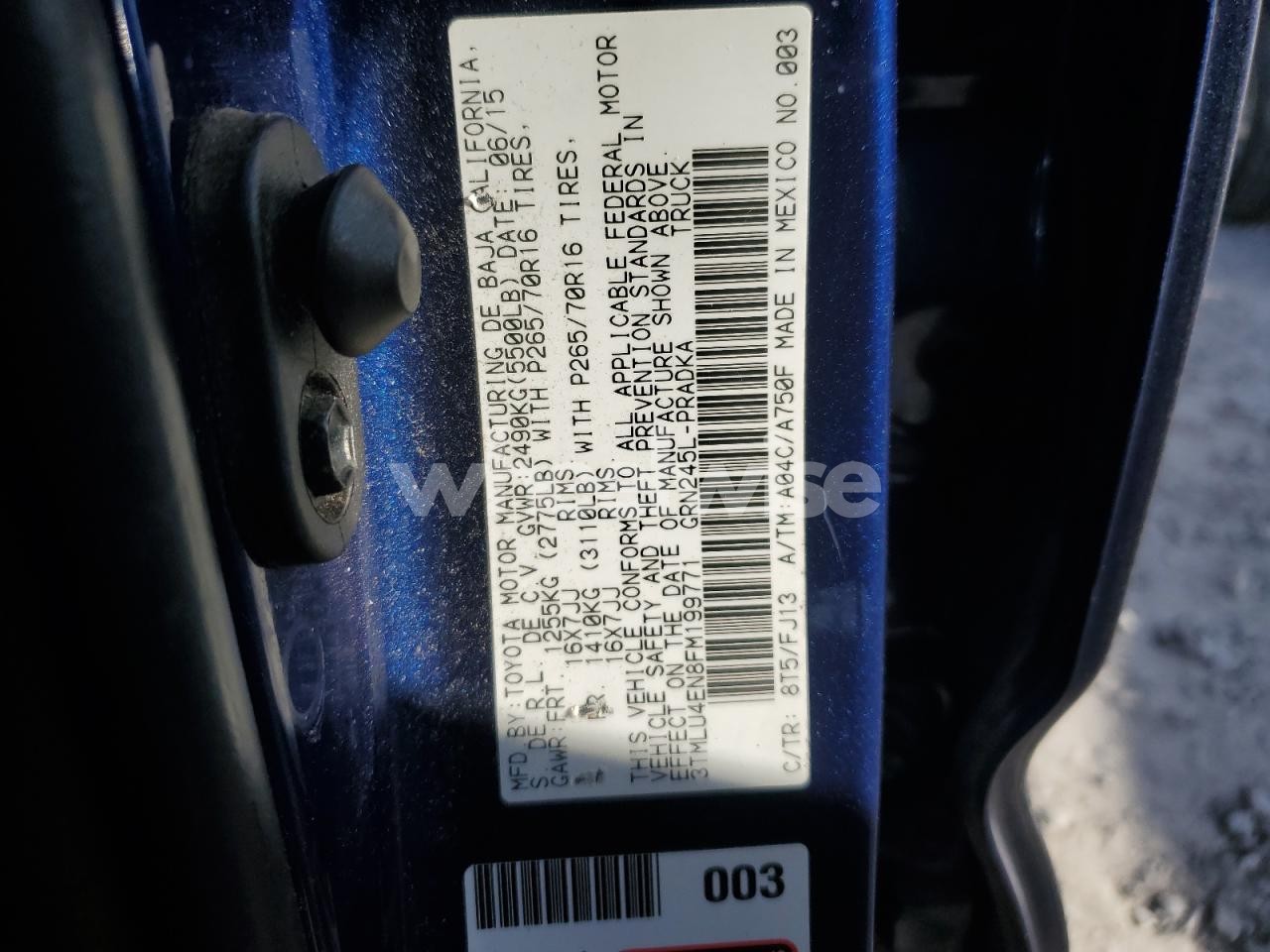 Photo 13 of 2015 TOYOTA TACOMA DOUBLE CAB N/A (VIN 3TMLU4EN8FM199771)