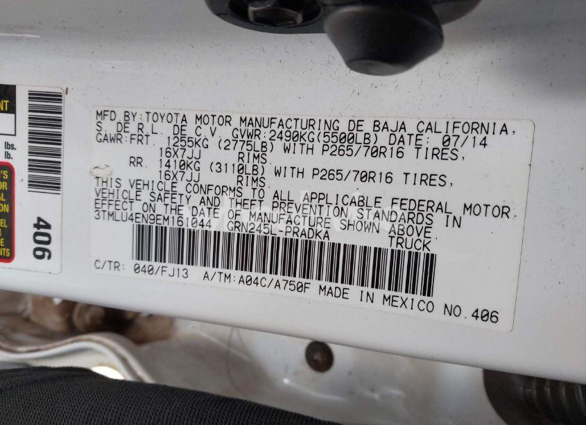 Photo 9 of 2014 Toyota Tacoma BASE V6 (VIN 3TMLU4EN9EM161044)