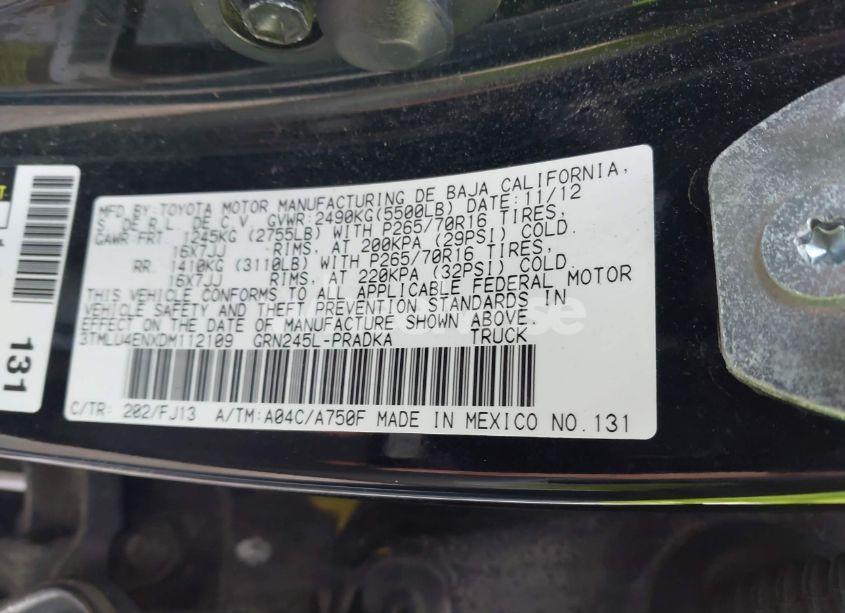 Photo 9 of 2013 Toyota Tacoma DOUBLE CAB (VIN 3TMLU4ENXDM112109)