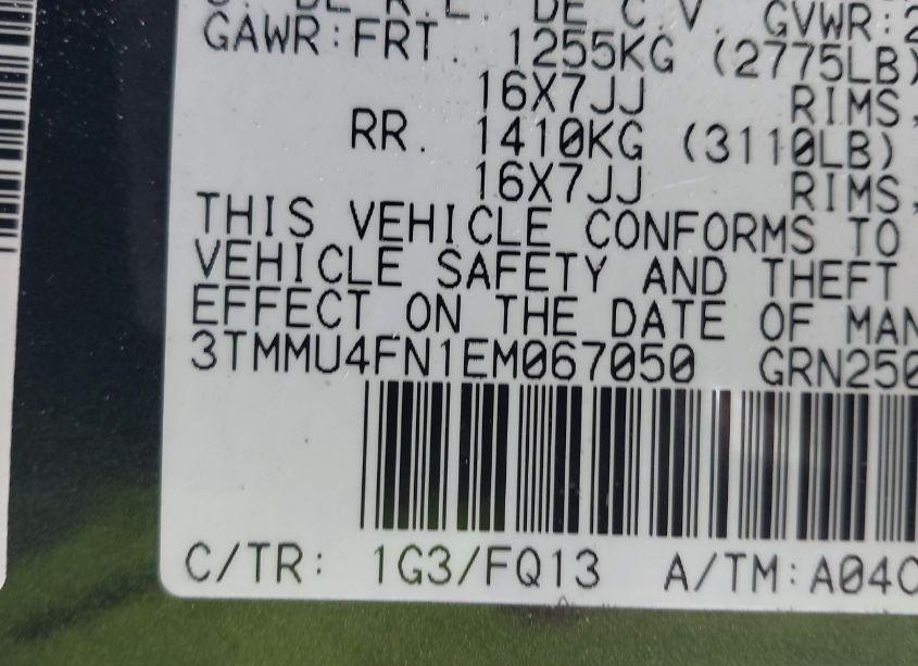 Photo 9 of 2014 Toyota Tacoma BASE V6 (VIN 3TMMU4FN1EM067050)