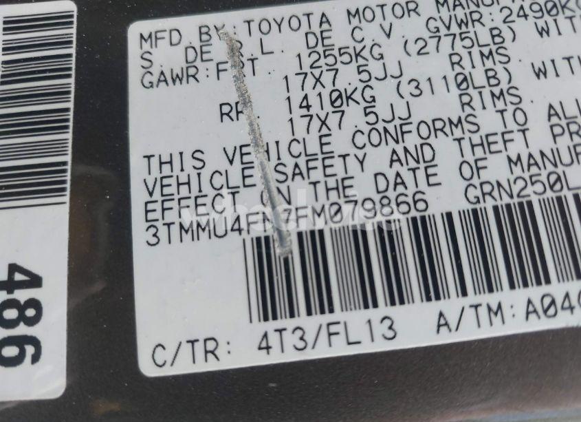 Photo 9 of 2015 Toyota Tacoma DOUBLE CAB LONG BED (VIN 3TMMU4FN7FM079866)