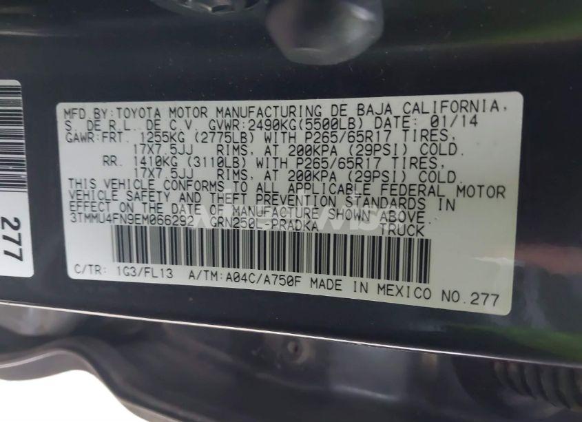 Photo 9 of 2014 Toyota Tacoma DOUBLE CAB LONG BED (VIN 3TMMU4FN9EM066292)