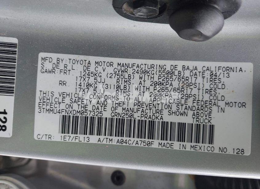 Photo 9 of 2013 Toyota Tacoma DOUBLE CAB LONG BED (VIN 3TMMU4FNXDM057325)