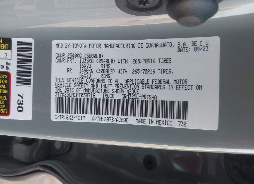 Photo 9 of 2023 Toyota Tacoma TRD OFF ROAD (VIN 3TYAZ5CN1PT038718)