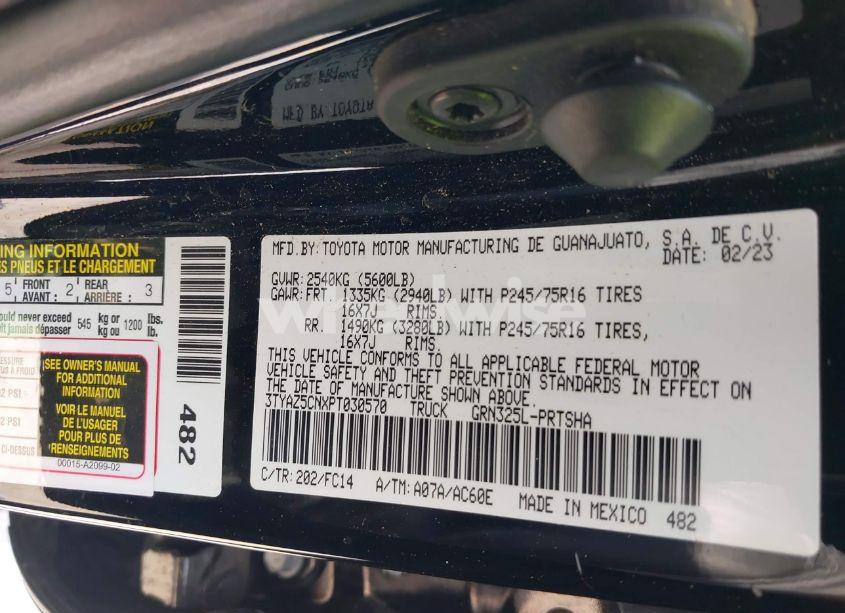 Photo 9 of 2023 Toyota Tacoma SR5 V6 (VIN 3TYAZ5CNXPT030570)
