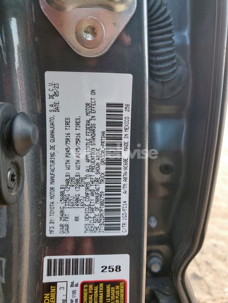 Photo 7 of 2023 TOYOTA TACOMA DOUBLE CAB (VIN 3TYBZ5DN7PT002759)