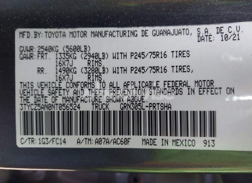 Photo 9 of 2022 Toyota Tacoma SR5 V6 (VIN 3TYCZ5AN0NT056524)