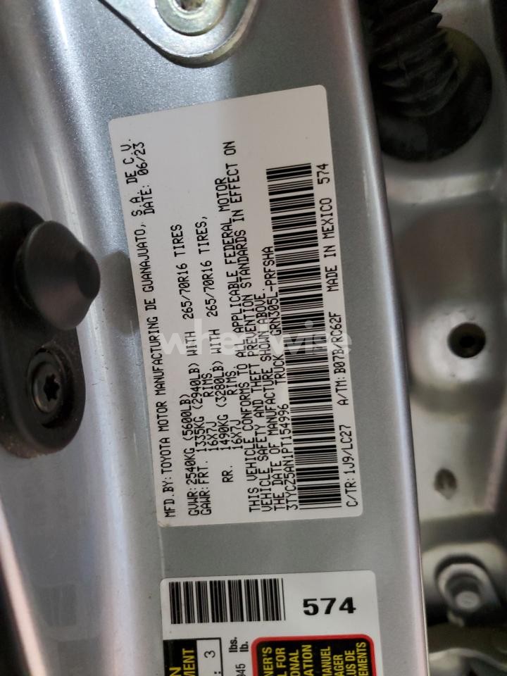 Photo 12 of 2023 TOYOTA TACOMA DOUBLE CAB (VIN 3TYCZ5AN1PT154996)