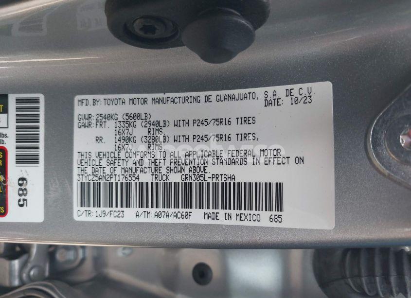 Photo 9 of 2023 Toyota Tacoma SR5 V6 (VIN 3TYCZ5AN2PT176554)