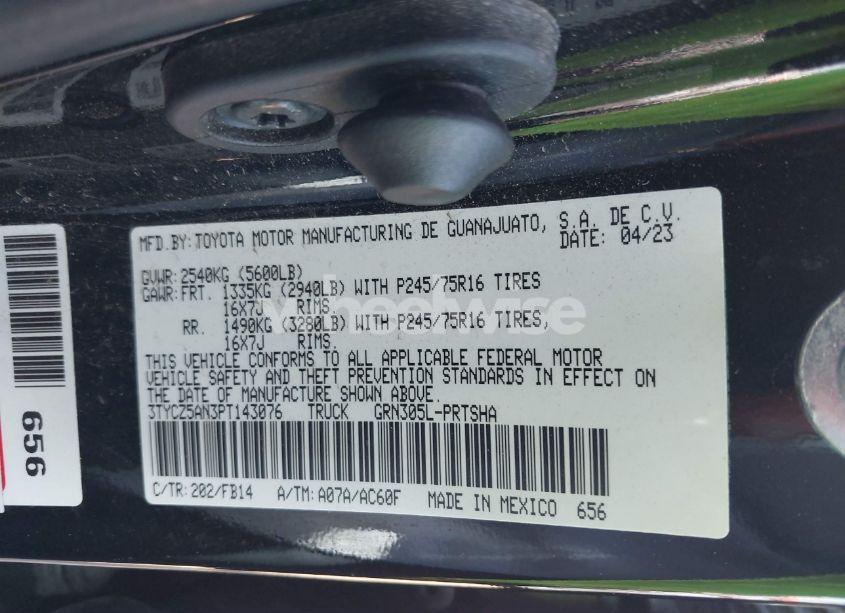 Photo 9 of 2023 Toyota Tacoma SR V6 (VIN 3TYCZ5AN3PT143076)