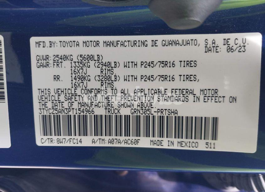 Photo 9 of 2023 Toyota Tacoma SR5 V6 (VIN 3TYCZ5AN3PT154966)