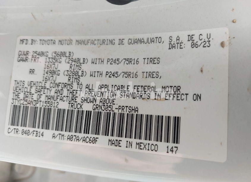 Photo 9 of 2023 Toyota Tacoma SR V6/SR5 V6/TRAIL EDITION/TRD OFF ROAD/TRD PRO/TRD SPORT (VIN 3TYCZ5AN3PT155812)