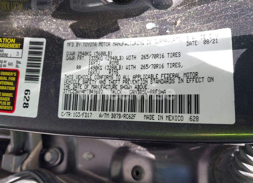 Photo 9 of 2021 Toyota Tacoma TRD OFF-ROAD (VIN 3TYCZ5AN4MT049607)