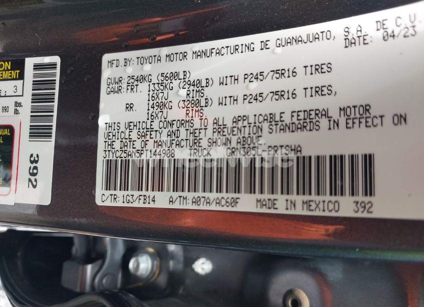 Photo 9 of 2023 Toyota Tacoma SR V6 (VIN 3TYCZ5AN5PT144908)