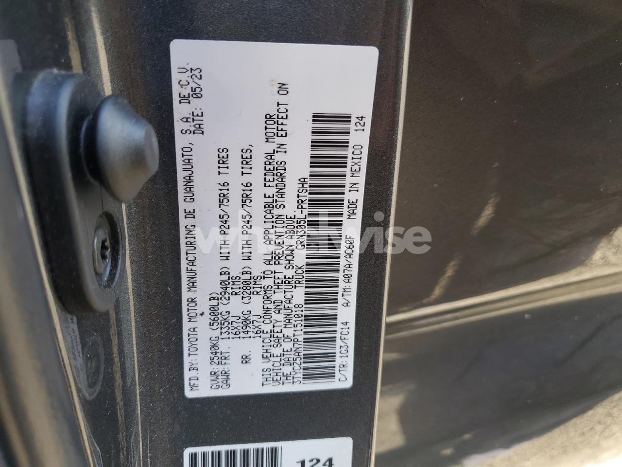 Photo 12 of 2023 TOYOTA TACOMA DOUBLE CAB (VIN 3TYCZ5AN7PT151018)