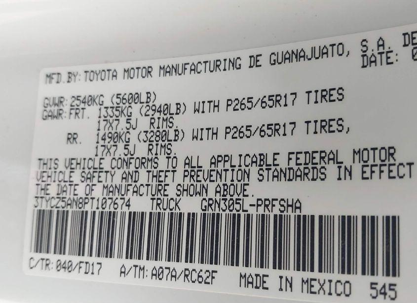 Photo 9 of 2023 Toyota Tacoma TRD SPORT (VIN 3TYCZ5AN8PT107674)