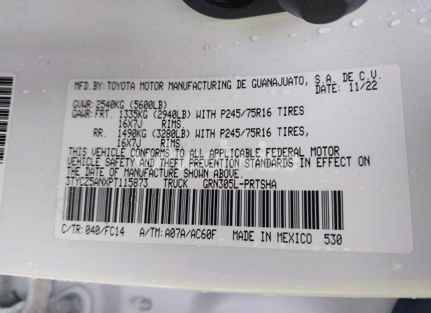 Photo 9 of 2023 Toyota Tacoma SR5 V6 (VIN 3TYCZ5ANXPT115873)