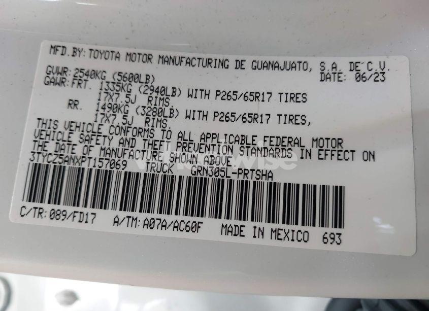 Photo 9 of 2023 Toyota Tacoma TRD SPORT (VIN 3TYCZ5ANXPT157069)