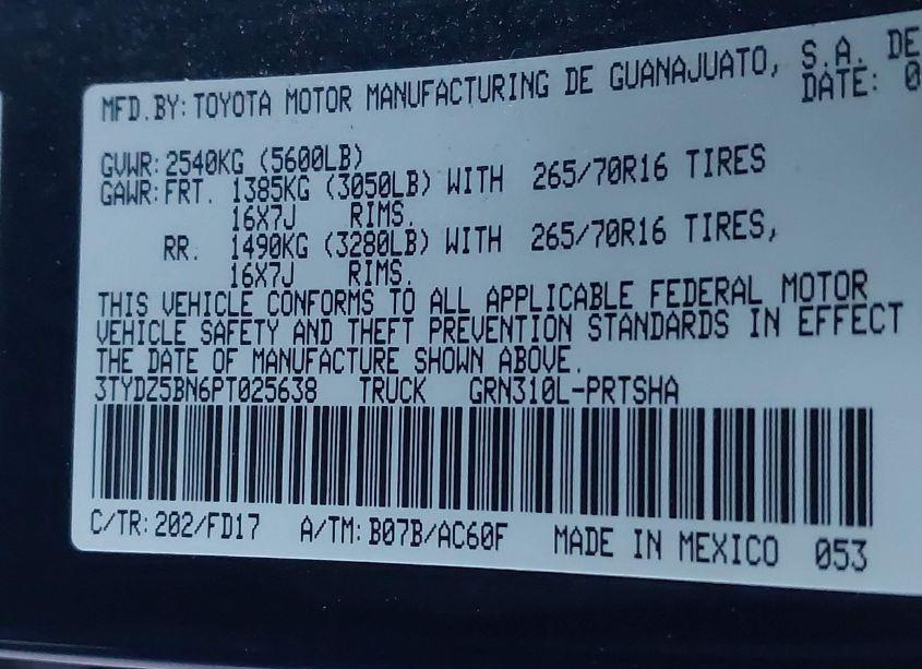 Photo 9 of 2023 Toyota Tacoma TRD OFF ROAD (VIN 3TYDZ5BN6PT025638)