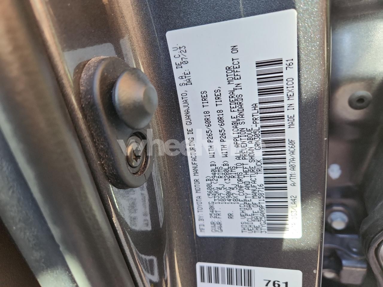 Photo 12 of 2023 TOYOTA TACOMA DOUBLE CAB (VIN 3TYGZ5AN9PT158716)