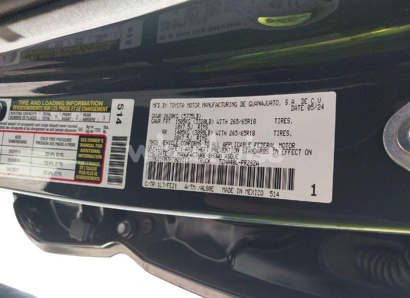 Photo 9 of 2024 Toyota Tacoma TRD SPORT (VIN 3TYKB5FN7RT009313)