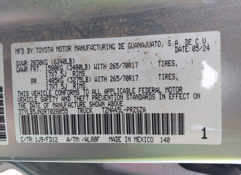 Photo 9 of 2024 Toyota Tacoma TRD OFF ROAD (VIN 3TYLB5JN2RT028055)