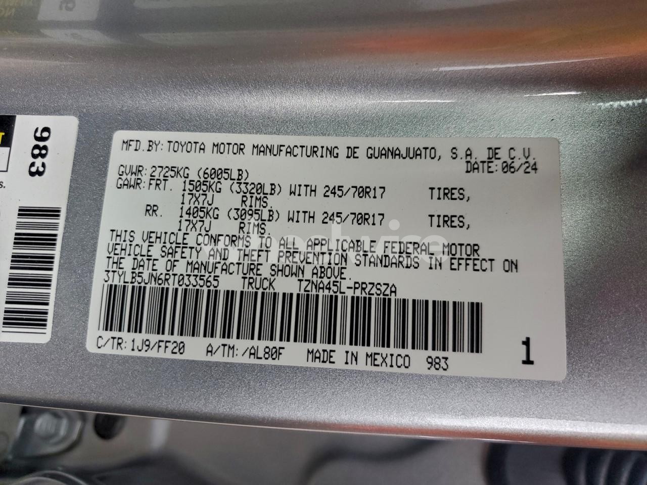 Photo 12 of 2024 TOYOTA TACOMA DOUBLE CAB (VIN 3TYLB5JN6RT033565)