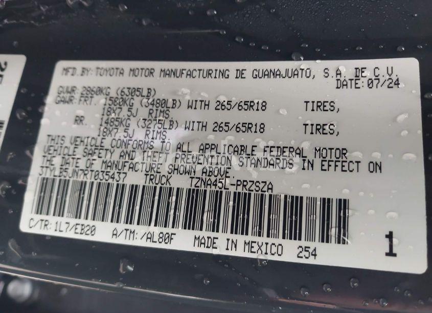 Photo 9 of 2024 Toyota Tacoma LIMITED (VIN 3TYLB5JN7RT035437)