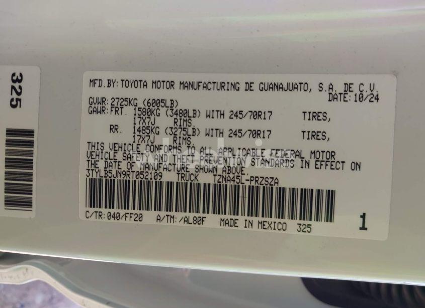 Photo 9 of 2024 Toyota Tacoma SR5 (VIN 3TYLB5JN9RT052109)