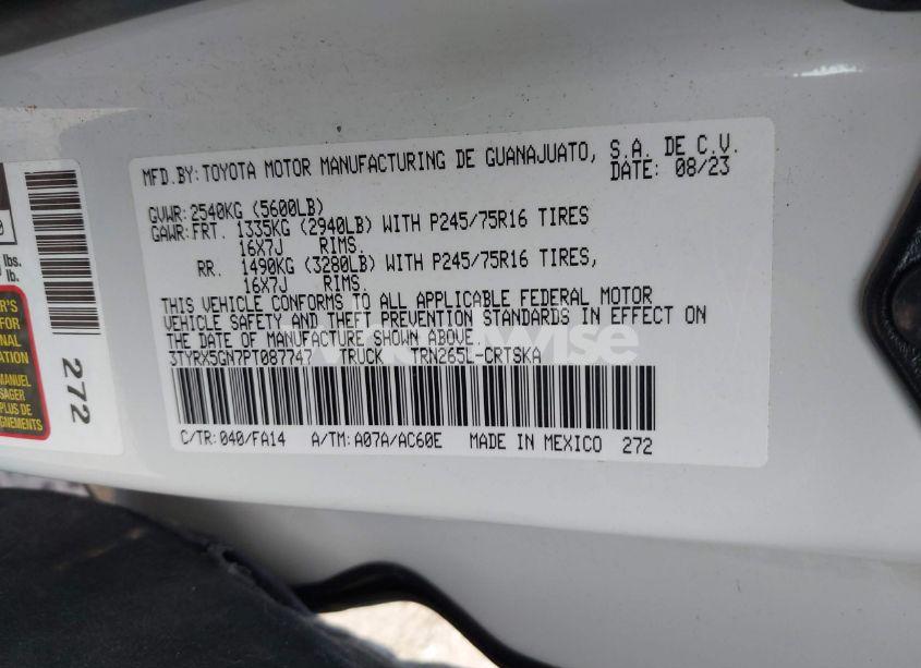 Photo 9 of 2023 Toyota Tacoma SR (VIN 3TYRX5GN7PT087747)