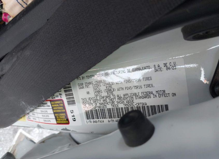 Photo 9 of 2023 Toyota Tacoma SR (VIN 3TYRX5GN8PT081035)