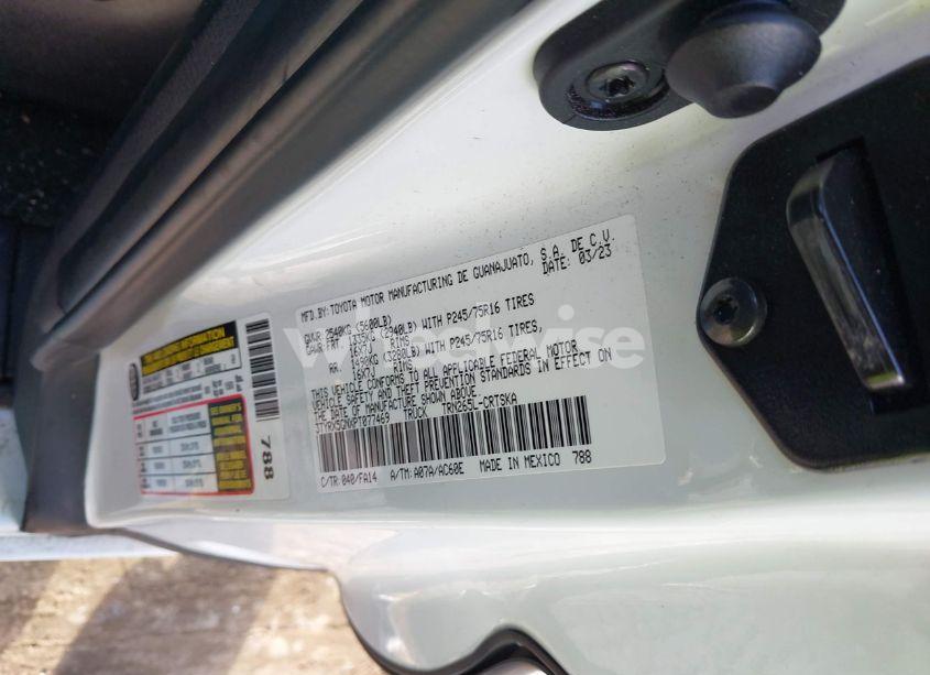 Photo 9 of 2023 Toyota Tacoma SR (VIN 3TYRX5GNXPT077469)