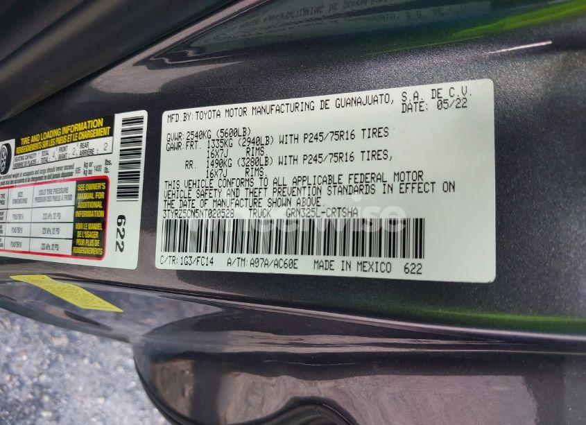 Photo 9 of 2022 Toyota Tacoma SR5 V6 (VIN 3TYRZ5CN5NT020528)
