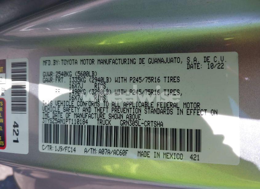 Photo 9 of 2023 Toyota Tacoma SR5 V6 (VIN 3TYSZ5AN1PT110184)